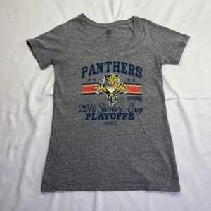 Florida Panthers 2016 Stanley Cup Playoffs CCM T-Shirt Gray Excellent V-Neck L